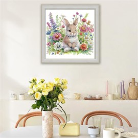 champracer Easter Diamond Painting, 5D DIY Diamond Painting Kits, Easter Egg Rabbit, Children's Diamond Painting, Suitable for DIY Diamond Painting, Table Decoration (2 Pieces)