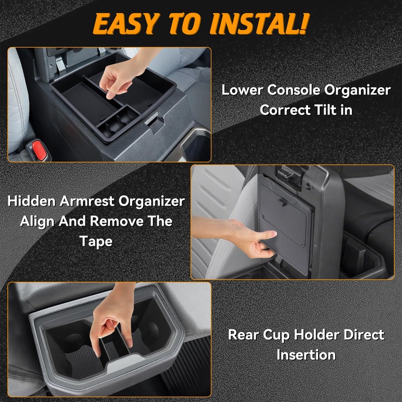 TIEZFUL Center Console Organizer Combo Compatible with Toyota Tacoma 2024