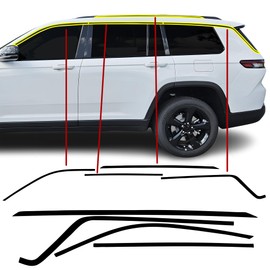 BOGAR TECH DESIGNS Sides and Rear Chrome Delete Sticker Decal Vinyl Film Compatible with Jeep Grand Cherokee L 2021-2025, Gloss Black