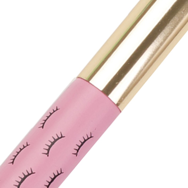 10pcs Facial Lash Shampoo Brushes Golden Tube Aluminum Acrylic Handle