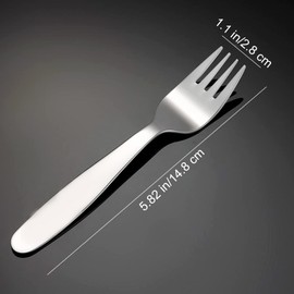 VANRA Children Cutlery Set 4 PCS 5.8-inch Stainless Steel Kids Dinner Forks Set Silverware Flatware Toddler Utensil Set, Polished Design, Dishwasher Safety