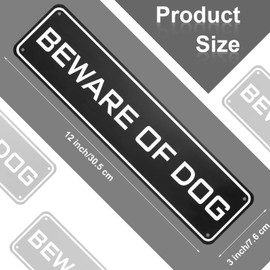 Ripeng Beware of Dog Sign Aluminum Not Responsible Warning Caution Dog Rust Resistant Weatherproof Sign for Yard Garden Indoor Outdoor Use, 3 x 12 Inch(2 Pieces)