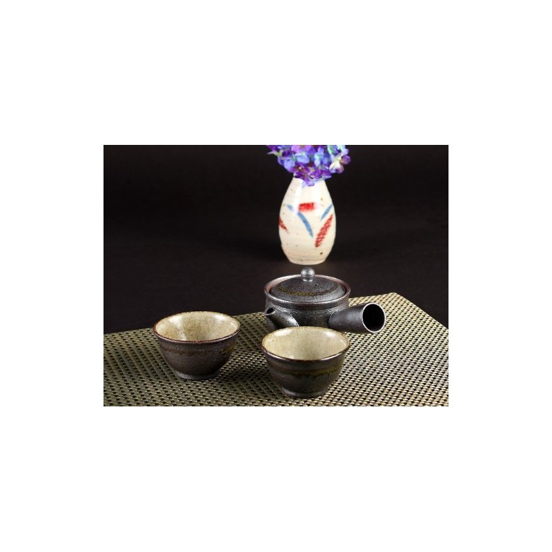 Yamasho Pottery Shigaraki Ware Sumi-iro Futari Tea Pot Sum-3