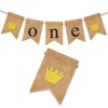 G2PLUS ONE Burlap Banner for First Birthday, One Birthday Banner,