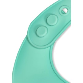Babero moderno Twist 100% silicona de grado alimenticio, impermeable y reutilizable, Bear Family, verde menta