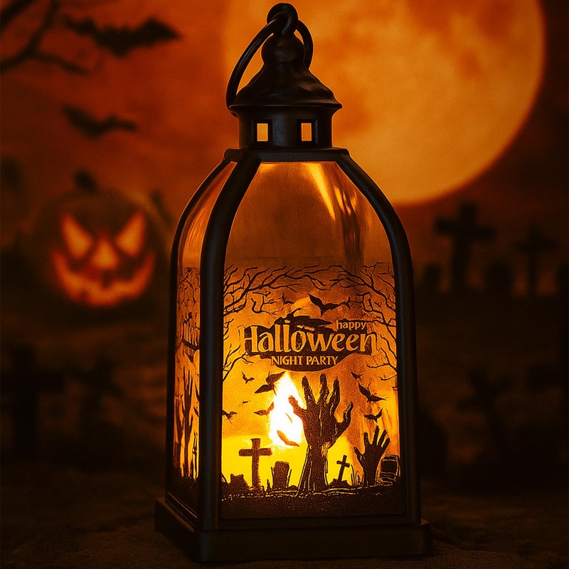 EnjoIt ハロウィン ランタン LED かぼちゃ 魔女 骸骨 ゴーストハンド 提灯 装飾ライト