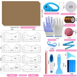 XEUZK Sublimation Shirts Tool Kits With 8 T Shirt rulers, 3Pack Teflon Sheet for Heat Press 12*16in, Heat Resistant Gloves With Silicone Bumps, 2 Rolls Heat Resistant Tape & Sublimation pencil (Blue)