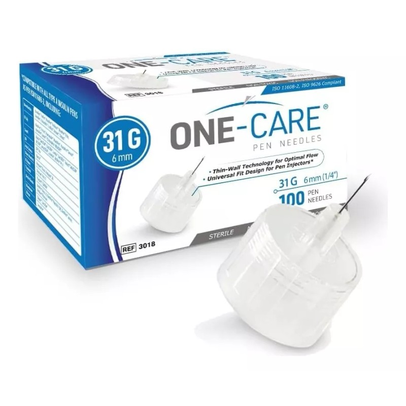 Medivena One-care - Agujas Para Bolígrafo De 1/4 Pulgadas