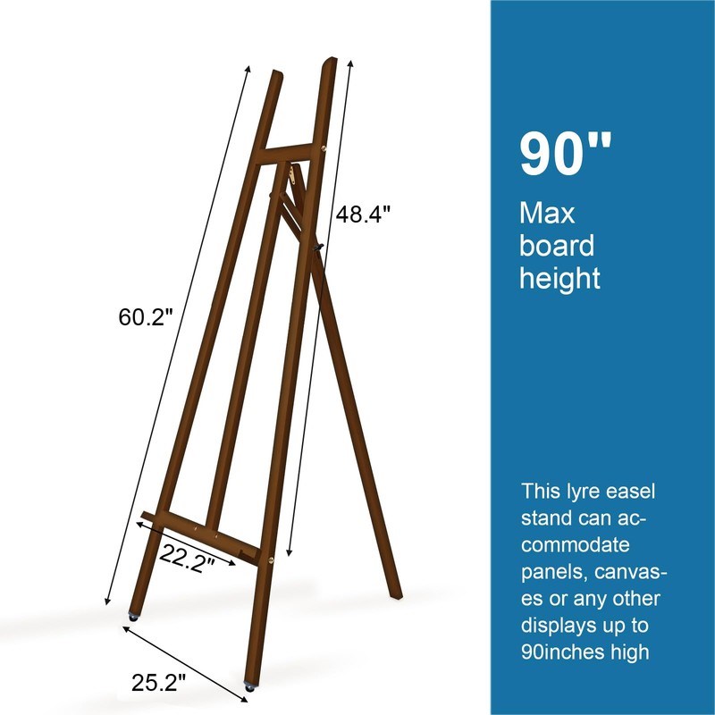 Somime A - Frame Wooden Display Easel with Wheels -