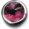 Q-Parts Dome Guitar Knob, Chrome with Pink Crystal Inlay