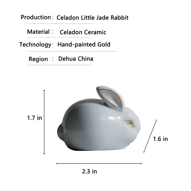 Hormsdar Hand-made Celadon Rabbit Tea Pet Cute Funny Bunny Tea