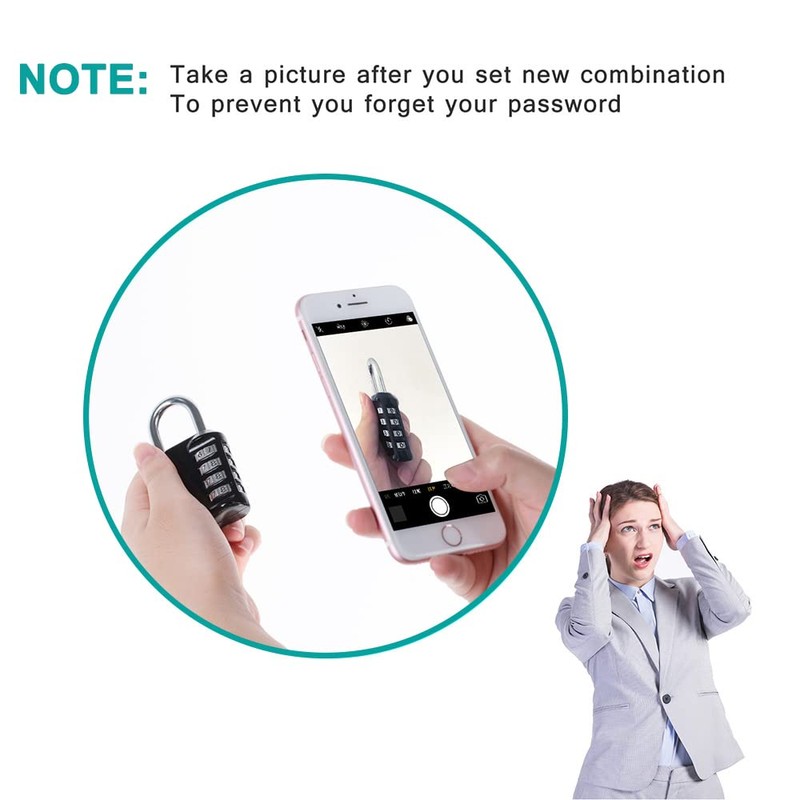 ZHEGE Gym Lock 4 Digit Combination Padlock for Locker, School,