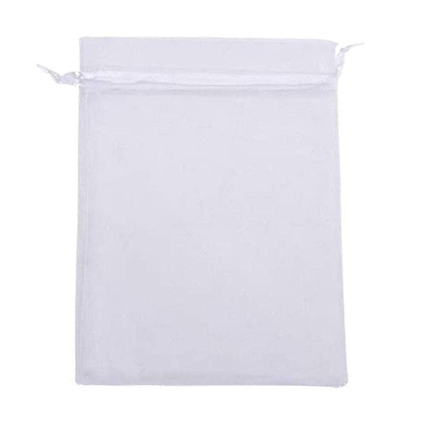 ANSLEY SHOP 50PCS 12x16 Inches Organza Gift Bags with Drawstring Gift Packaging Big Bags (White)
