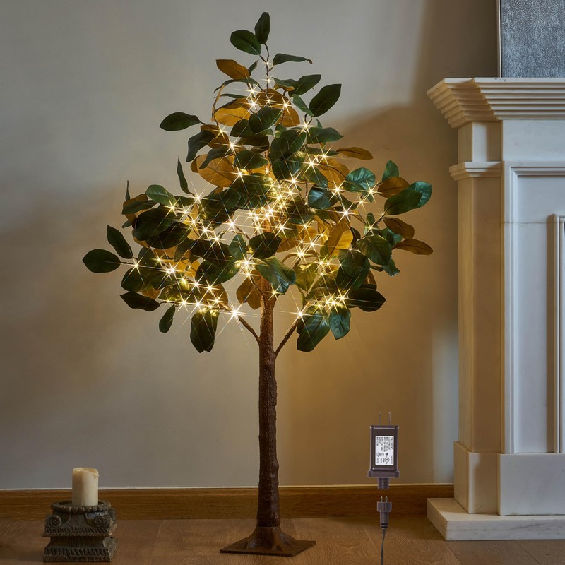 Hairui Lighted Magnolia Tree 4FT 165 LED Fairy Lights, Faux
