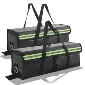 Ebike Akkutasche,Feuerfeste Akkutasche bis 2300 °C, 8 Schichten Brandschutzbox, Lipo Sichere Explosionsgeschützte Wasserdicht für Lagerung Transport Aufladung,51x16x16cm (2pcs)