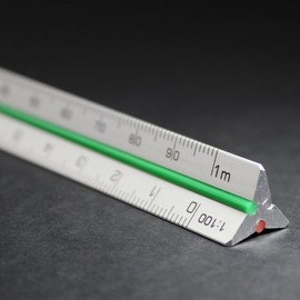 10 cm Aluminium Mini Scale Ruler 1:2.5 1:5 1:10 1:20 1:50 1:100 Pocket Format Metallic Aluminium Triangular
