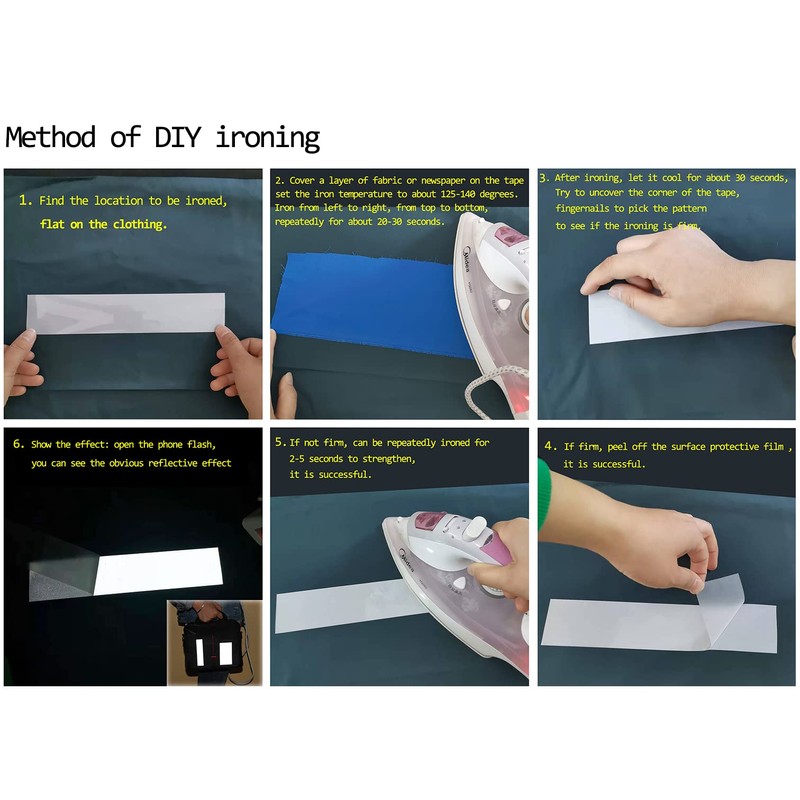 JINBING Silver Reflective Iron on Tape Heat Transfer Vinyl For