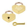 Engraved Heart Padlock,Love Padlock in Heart Shape with Key for Luggage Handbag Diary Valentine's Day Gift Golden/Silver/Rose Gold/Blue/Pink/Red