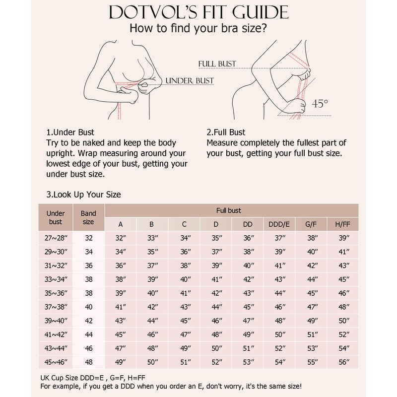 DotVol Women's Full Figure Strapless Bra Multiway Plus Size Underwire