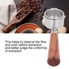 Coffee Bottomless Portafilter Handheld Stainless Steel Bottomless Filter for HouseholdRosewood