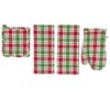 Serafina Home Christmas Plaid Kitchen Set, 4 Piece, 100% Cotton,