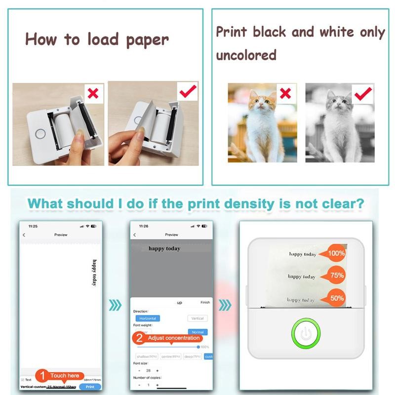 Portable Wifi Mini Printer, 1 Set Usb Powered Wireless Label