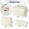 senbowe Floral Makeup Bag, 3 Pack Large Cotton Quilted Makeup