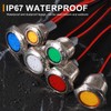 PATIKIL 2Pcs 22mm(7/8") Indicator Light,12V-24V AC/DC 20mA LED Metal Signal