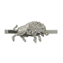 Pewter Wild Boar Tie Clip (Pewter) Hand Cast, pewter, pewter
