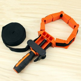 FAMKIT Woodworking Strap Clamp Adjustable Ratchet Band Clamp Miter Mitre Vise Tool for Cabinets, Drawers, Barrels