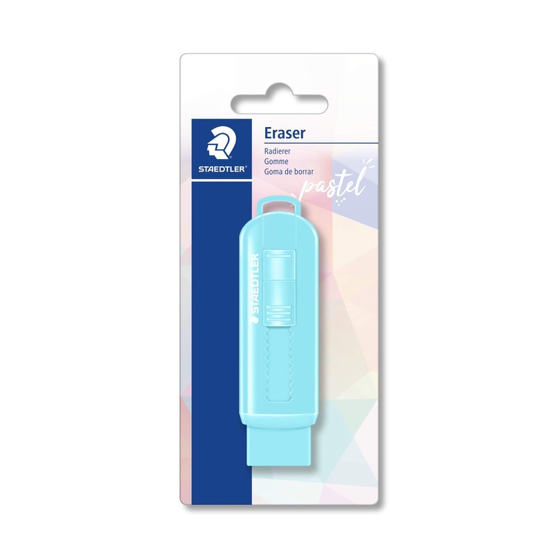 STAEDTLER Eraser in beautiful pastel colours, with practical plastic sleeve,