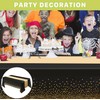 Jeffbaubl 6 Set Tablecloths and Satin Table Runner, 6 Black