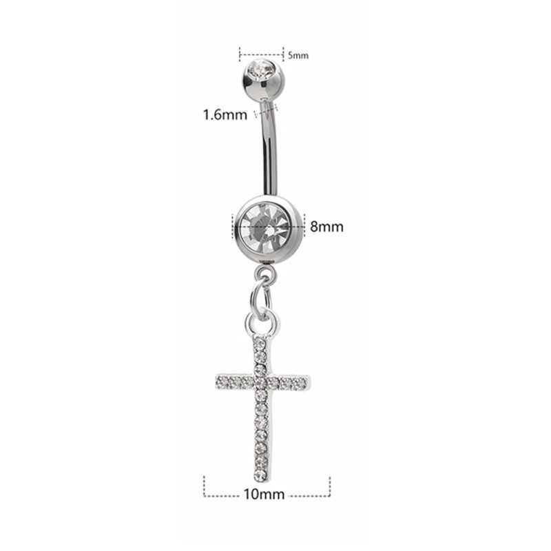 Daesar Navel Bar, Belly Bars Surgical Steel Dangly Belly Button