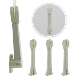 Amazing Drapery Hardware Spring Loaded Cord Tensioner for Cord Loops - Ivory, Wall or Floor Mount - 4 Pack