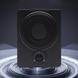 Kaichenyt Under Seat Active Car Subwoofer 12.2 inch Powered Car Subwoofer with Built-in Amplifier&Connecting Wires Slim Car Subwoofer for Car Audio Enthusiasts, Maxi Power 300W