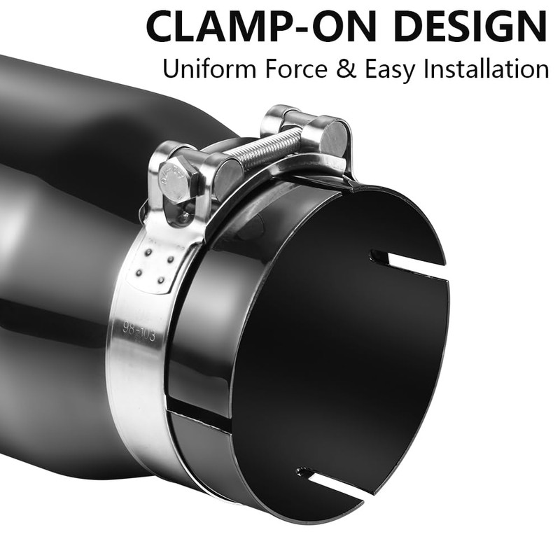 A-KARCK Black Chrome Exhaust Tips 3.5" Inlet, 3.5" Inlet 5"Outlet