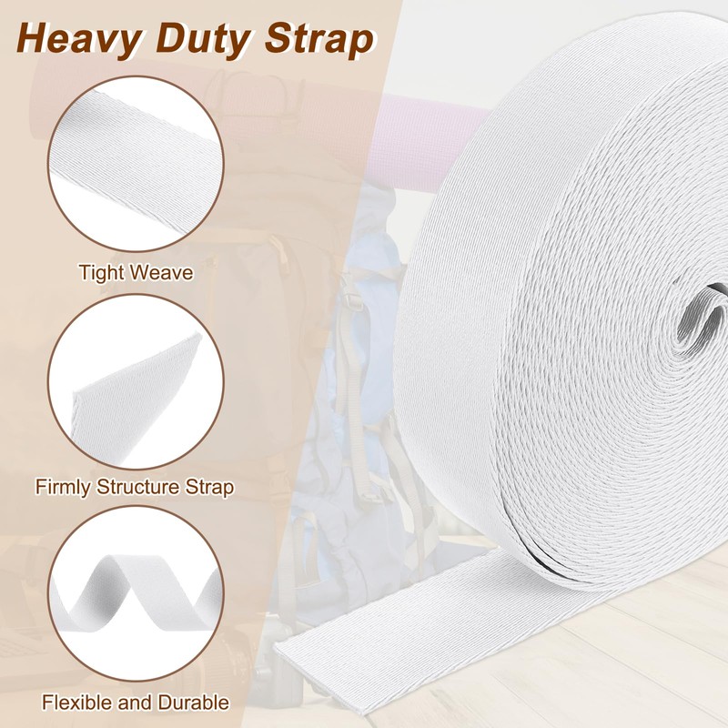 sourcing map 10 Yards Nylon Webbing Strap, 1 3/8-inch(38mm) Flat