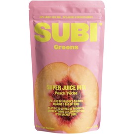 SUBI SUBI RAW Greens Superfood Powder NOT FLAVOURED DAILY VEGETABLE REPLACEMENT Boost Daily Well-Being and Feel Better MADE IN CANADA Raw Superfood Ingredients: Matcha, Kale, Barley Grass, Spirulina, Acai, Goji Berry 40 Day Supply (Peach)
