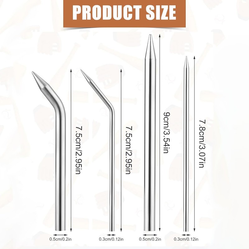4pcs Baseball Threading Lacing Needle, Stainless Steel Glove Lacing Needle,