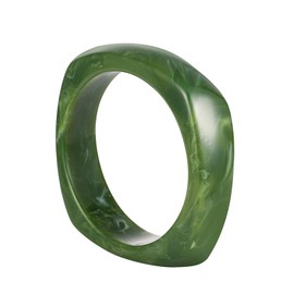 SCRDPRAD Punk Cool Colorful Square Acrylic Tortoiseshell Acetate Plate Bangles Wide Irregular Ethnic Resin Wristbands Chunky Geometric Cuff Bracelet Punk Cool Jewelry for Women-green