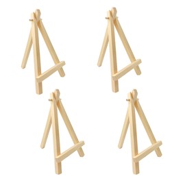 Cretty-Meet 4 PCS Mini Wood Easel Small Tabletop Easel Display for Painting Art Crafts Photos, Mini Wood Display for Offices, Living Rooms, Bedrooms
