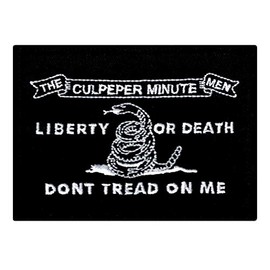 Culpeper Minutemen Parche bordado negro con bandera americana