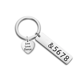 ENSIANTH Dance Teacher Gift Live Love Dance Keychain &5678 Jewelry Gift for Dance (&5678 Keychain)