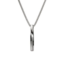 Twisted Bar Pendant Necklace for Men Link Box Chain Necklace Mens Long Geometric Stick Cube Helix Bar Necklaces Male Minimalist Stainless Steel Masculine Pendant Necklace