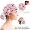 Scrub Caps Women with Button,Adjustable Surgical Caps with Ponytail Pouch,Cherry