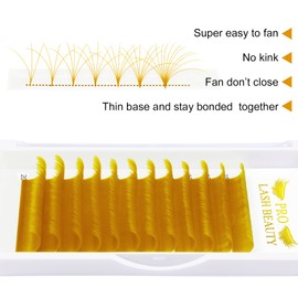 Colored Eyelash Extensions Orange Volume Lash Extensions Easy Fan Lashes D-0.07-15-20 Color Lashes Easy Fan Volume Lashes (Orange-D-0.07,15-20 mix)