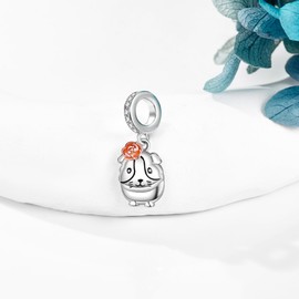 Guinea Pig Charms Beads Fits Charms Bracelets for Women 925 Sterling Silver Guinea Pig Dangle Pendant Bead Jewelry Gifts for Women Bracelet&Necklace