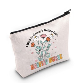 JNIAP Wildflower Hospice Nurse Gift I Work in Heaven's Waiting Room Cosmetic Bag Nurse Week Gift (I Work in Bag)