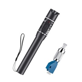 Moocci Fiber Visual Fault Locator 30mW 30KM - VFL Fiber Optic Cable Tester Meter Kit with FC Male to LC Female Adapter - Fiber Optic Tools Source Tester Detector for LC/FC/SC/ST, Network Cable Test