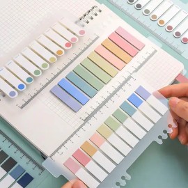 Notas Adhesivas Transparentes Fopnew para Índice con Regla y Protector  Pack de 2400 Hojas en 120 Colores                                             